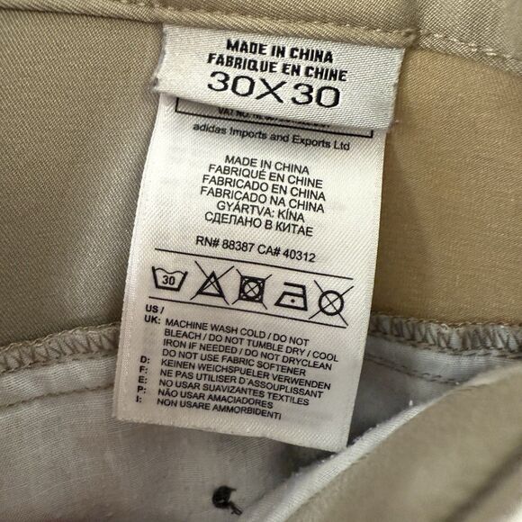 ADIDAS Pants Men's 30x27 Beige Climalite Flat Front Golf Work Lightweight - Picture 6 of 10